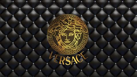 black backgroung with gold versace|Versace logo wallpaper 4k.